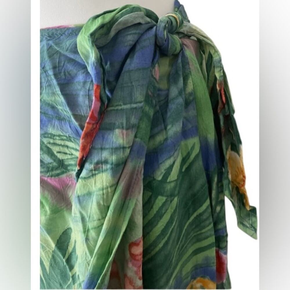 JAMS World Vintage Tropics Hawaiian print true wrap skirt made in Hawaii, size L - Picture 3 of 6